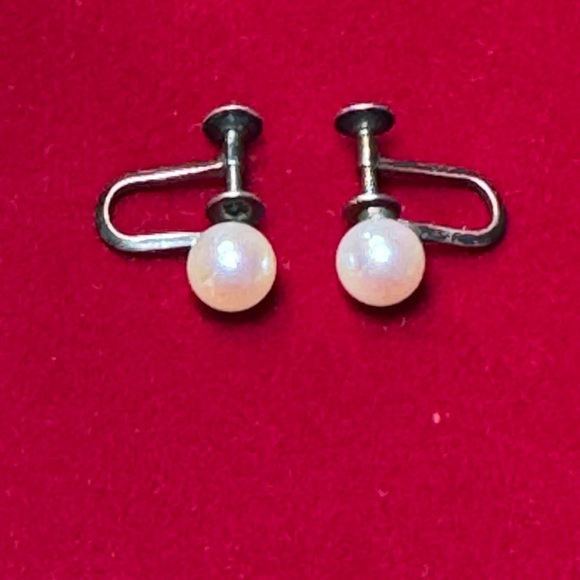 Mikimoto Cream Pearl Screw-Back Earrings - Picture 6 of 13